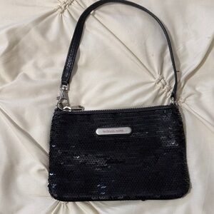 Michael Kors Black Sequin Wristlet